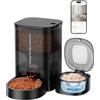 HoneyGuaridan HoneyGuardian 2 in 1 Secco Umido Dispenser Automatico Cibo Gatti, Distributore Cibo Gatti Con 2.4G/5G WIFI, Registrazione Vocale 10s, Doppia Alimentazione, Sacchetto Gelo e Essiccante Alimentare