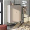 DEGHI Credenza 80x120h cm in acciaio verniciato crema con 2 ante semiforate - Eclipse