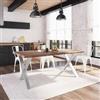 DEGHI Tavolo allungabile 180-280x90 cm con gambe in acciaio a X 8x4 cm cromate - Freia Stone
