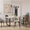 DEGHI Tavolo da pranzo 200x100 cm top effetto rovere bianco 38 mm e gambe a U 5x5 in metallo nero - Upton