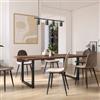 DEGHI Tavolo da pranzo 200x100 cm top effetto rovere deciso 38 mm e gambe a U 5x5 in metallo nero - Upton
