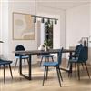 DEGHI Tavolo da pranzo 200x100 cm top effetto rovere grigio 38 mm e gambe a U 5x5 in metallo nero - Upton