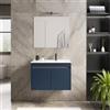 DEGHI Mobile bagno sospeso 80 cm blu esotico con ante e lavabo dx con specchio - Dedalo
