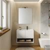 DEGHI Mobile bagno sospeso 80 cm bianco opaco con lavabo dx e specchio - Lion