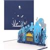 Cologne Cards Biglietto pop-up 3D Subacqueo & Mondo subacqueo - Ottimo biglietto di compleanno e buono di viaggio, biglietto di invito per il compleanno dei bambini, buono regalo per nuoto, scambio e snorkeling