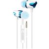 Qiebenav Microfono con cancellazione del rumore per chiamate chiare, antipolvere, cuffie cablate alla moda galvanizzate in-ear con blu