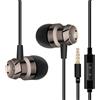 Qiebenav Surround Bass Sound Headset per computer Cuffie cablate antipolvere Universale In-ear con microfono integrato con cancellazione del rumore Hifi Nero