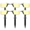 Linkind 60 lampade solari a LED per esterni, 800 lm, durata ultra lunga, luce bianca calda, illuminazione solare da giardino con algoritmo di scarica intelligente, IP67 per vialetti, cortile, 6 pezzi