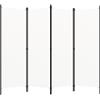 vidaXL Paravento a 4 Pannelli Divisorio Separè Byobu Pieghevole Schermo Separatore Ambienti Interni Protezione Privacy Bianco 200x180 cm