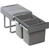 Quellmalz Mega, pattumiera da incasso, 2 x 15 l, completamente estraibile