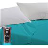 Happidea - Lenzuolo Sopra Piano, 100% Cotone, Tinta Unita, Made in Italy, Pack Barattolo Riutilizzabile, Singolo, 160x290, Blu Turchese