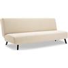 BXFUL Copridivano Clic Clac 3 Posti,Fodera per Cuscino Elastica per Divano Letto Pieghevole Senza braccioli Elasticizzato Jacquard Antiscivolo copridivano (L170?215cm,Beige)