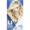 LIVE Schwarzkopf LIVE Intense Lightener, tintura permanente per capelli bionda decolorante, con booster di olio brillante, solleva i capelli fino a 8 livelli, platino assoluto 00A