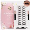 EONFAVE Ciglia magnetiche 10 paia, ciglia artificiali morbide e naturali, 10 stili, finte Mink Cat Eye, versioni lunghe e corte, set di extension per ciglia finte, morbide lunghe e tridimensionali