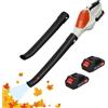 Wilitto Soffiatore per foglie senza fili, con 2 batterie e caricabatterie, 24 V, ad alta velocità, soffiatore elettrico per foglie con 2 tubi, soffiatore elettrico portatile senza fili, per la cura