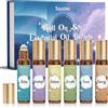 SALKING Applicare Gli Oli Essenziali per Diffusori 6x10ml, Set di Olio Essenziale Fiore Roll On per Aromaterapia e Massaggi - Rosa, Lavanda, Fiori di Ciliegio, Gelsomino, Menta, Rosmarino
