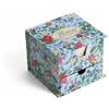 Pigna,Organizzatore da Scrivania con Cassetto,Porta Memo Nature Flowers,Design Floreale Elegante, Ideale per Scrivania,Organizer Compatto,sfondo Azzurro,confezione 1 Pezzo