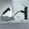VirtuGro Rubinetto Bagno Lavabo Rubinetto con Doccetta Estraibile a 3 Modalità Miscelatore Monocomando Caldo e Freddo Aeratore Doccino per Lavandino (Nero)