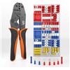 GOOPOOL Pinza Crimpatrice Faston Capicorda Set AWG 20-10(0,5-6mm²), Crimpatrice Puntalini Faston, Pinza Capicorda, Pinza per crimpare terminali elettrici, Pinze a Crimpare, con 350 PCS connettori