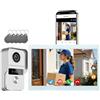 Honmidatek Videocitofono Smart 2 Fili Video Citofoni, 1080P 10.1 inch monitor e Campanello con Telecamera, Rilevamento del Umano, Audio Bidirezionale, Smart Life APP/RFID Sblocco, Visione Notturna