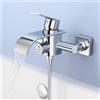 OTOmitra Rubinetto per vasca da bagno a cascata, miscelatore vasca da bagno con interruttore a pressione, rubinetto da bagno a parete, rubinetto da bagno in ottone cromato