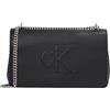 Calvin Klein Donna Borsa a Tracolla Sculpted Flap con Tracolla a Catenella, Nero (Black), Taglia Unica