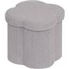 Bonlife Pouf Contenitore, Portaoggetti Baule, Poggiapiedi Pieghevole di Fiore, Cassapanca, per Ingresso, Soggiorno e Camera da Letto, Grigio, 38x38x38 cm