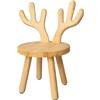 Yier Mei Sgabello in legno per bambini, con corna di cervo, schienale in legno massello, ideale per bambini, perfetto per mangiare, leggere, giocare, giardino, pesca