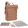LÄSSIG Zaino fasciatoio Borsa fasciatoio Zaino con fasciatoio, attacco per carrozzina, portabiberon Prodotto in modo sostenibile/GRE Outdoor Rolltop Backpack almond