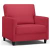 COMHOMA Poltrona Relax per TV, Poltrona Lounge per Soggiorno, Divano Singolo per Camera da Letto, Angolo Lettura, Seduta Laterale con Morbido Memory Foam, Rivestimento in Lino, Rosso