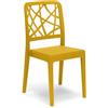 REDÒKASA Sedia in polipropilene PENELOPE, MADE IN ITALY, impilabile, resistente ai raggi UV, design moderno, ideale per sala da pranzo, cucina, sala d'attesa, bar, ristoranti o giardino (Senape, 1)