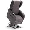REDÒKASA Poltrona relax elettrica PISA MADE IN ITALY per anziani e disabili con kit batteria optional, 2 motori, 4 ruote, reclinazione e alzapersona (Senza Kit Batteria, Grigio)