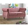 Vente-unique-Divano Chesterfield 2 posti in Velluto Rosa antico - TRUMBO