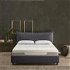 EVERGREENWEB MATERASSI & BEDS EVERGREENWEB Letto Matrimoniale King Size con Box Contenitore, Materasso Memory + Rete a Doghe in Legno 180x200 cm + Coppia Cuscini, Elegante Testiera color Grigio Scuro, Tessuto Imbottito SFODERABILE