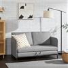 [en.casa] Divano Letto Estensibile Letto a Scomparsa 1 Piazza e Mezza 120 x 186 cm Letto per Ospiti con 2 Cuscini Schienali Posti di Seduta per 2 Persone Sofa Imbottita - Grigio Chiaro