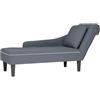 vidaXL Sdraio con Cuscino e Bracciolo Destro in Velluto Grigio Scuro, divano chaise longue, poltrona, divano soggiorno, salotto, divano lounge