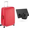 Samsonite S'Cure - Spinner L Case, 75 cm, 102 L, with 4 Wheels, Crimson Red & Tile Bluetooth Item Finder Set