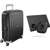 Samsonite S'Cure - Spinner S Carry-On Luggage, 55 cm, 34 L, 4 Wheels, Black (Black) & Tile Bluetooth Item Finder Set