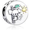 Feitery Koala Madre e Figlio Festa della Mamma Charm Ciondoli Libellule Bracciale Compatibile Regalo