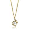 Miore's Lab Diamonds, Collanina con Solitario in Oro Giallo 14 carati 585 con Ciondolo con Diamante da Laboratorio 0,10 Carati, Catenina lunga 45 cm, Collana da Donna
