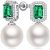 Miaofu Orecchini Perle Donna Argento Sterling 925 Pendenti Anallergici Bianco 10mm 12