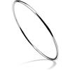 Dankadi Bracciale Finemente Lucidato in Argento 925 2MM di Larghezza, Set da 1/2/3 Impilabile 60 65 68MM di Diametro, Braccialetto da Donna e Ragazza, Stile Jonc, Rotondo, Liscio, Pieno, Semplice