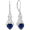 FJ Orecchini Pendenti Infinito Twist Argento 925 Orecchini Nodo Celtico Irlandesi con Pietre Portafortuna Settembre Spinello Blu Orecchini per Donna