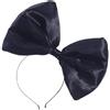 Generic Cerchietto per capelli da donna oversize in raso puro scrittura grande fiocco Day Lolita all-match multi-colore concavo styling capelli copricapo (nero)