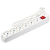 VELAMP - Ciabatta Multipresa Piatta a Presa Multipla (6 Prese Schuko e 10/16A), Ciabatta Elettrica Multipresa con Spina Grande 16A, Cavo Lungo 1m, Interruttore Luminoso, Prese Sicure - Bianco