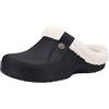 Kinengxi Pantofole Uomo Donna Invernali Zoccoli e Sabot Caldo Pelliccia Ciabatte Morbido Impermeabile Scarpe da Giardino, Nero-Bianco, 36/37 EU, Tag 37/38
