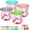 Luazvilkpsar 4 Pezzi Contenitori per Gelato, Contenitore Cream Compatibile con Macchine del Gelato Ninja NC301 NC300 NC299AMZ, Vaschette per Gelato Fatto in Casa, Senza BPA, Lavabile in Lavastoviglie