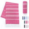 LAYNENBURG telo mare premium con frange annodate a mano - 100% cotone Telo fouta hammam XXL 100x200 cm - OEKO-TEX 100 - telo hamam grande - asciugamano sauna e pestemal (Rosa)
