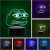 Wolobox Lampada LED Pepe The Frog Cambia colore USB Luce notturna e decorazione