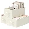 GUOHNHE Scatole Armadio, Set 3 Ceste Portaoggetti, 41x25x16,5 cm, Beige